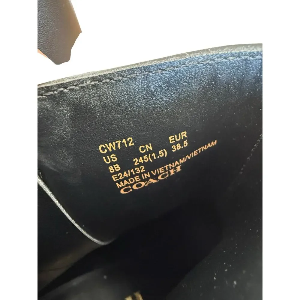 Coach Josephine Wedge Booties Women’s 8 Black Leather CW712 NWOT $278